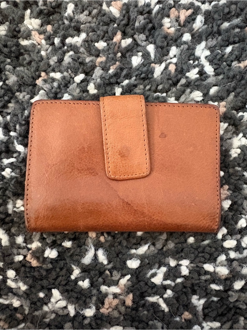 Classic Brown Leather Women's Wallet with Snap Closure